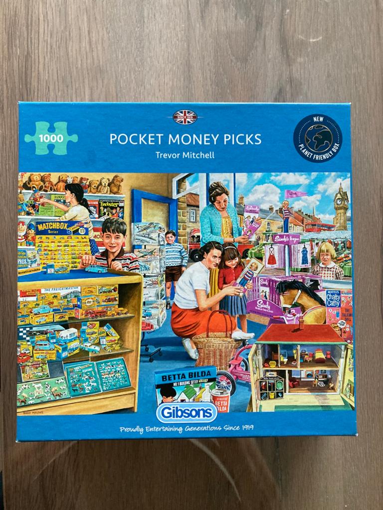 Gibsons puzzel Pocket Money Picks 1000 stukjes, Ophalen of Verzenden, 500 t/m 1500 stukjes, Gebruikt