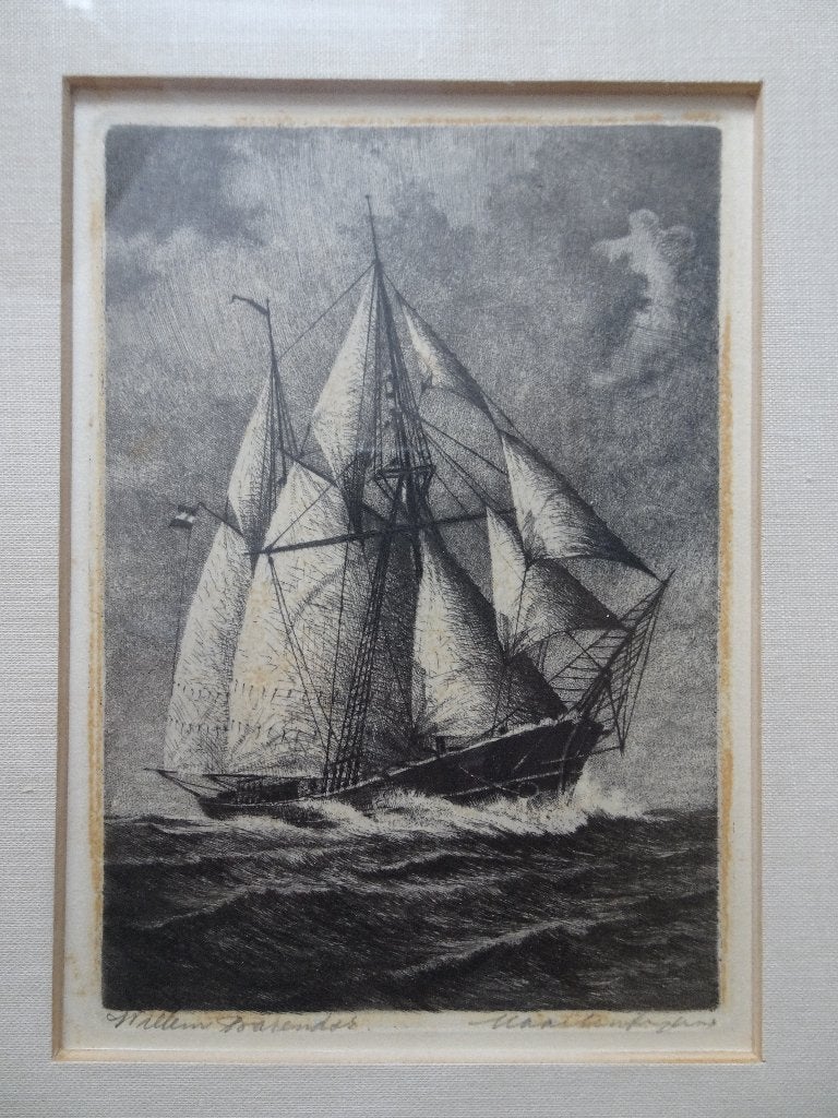 Ets zeilschip Willem Barendsz, Maarten Langbroek, Dagelijks leven, Ingelijst, 1950 - 1999, Verzenden