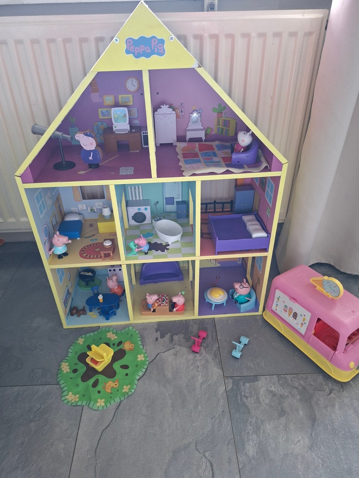 Groot Peppa Pig Huis met complete inrichting en extra's, Ophalen, Gebruikt, Poppenhuis