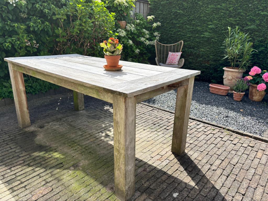 Teakhouten tuintafel, Ophalen, Gebruikt, Rechthoekig, Teakhout