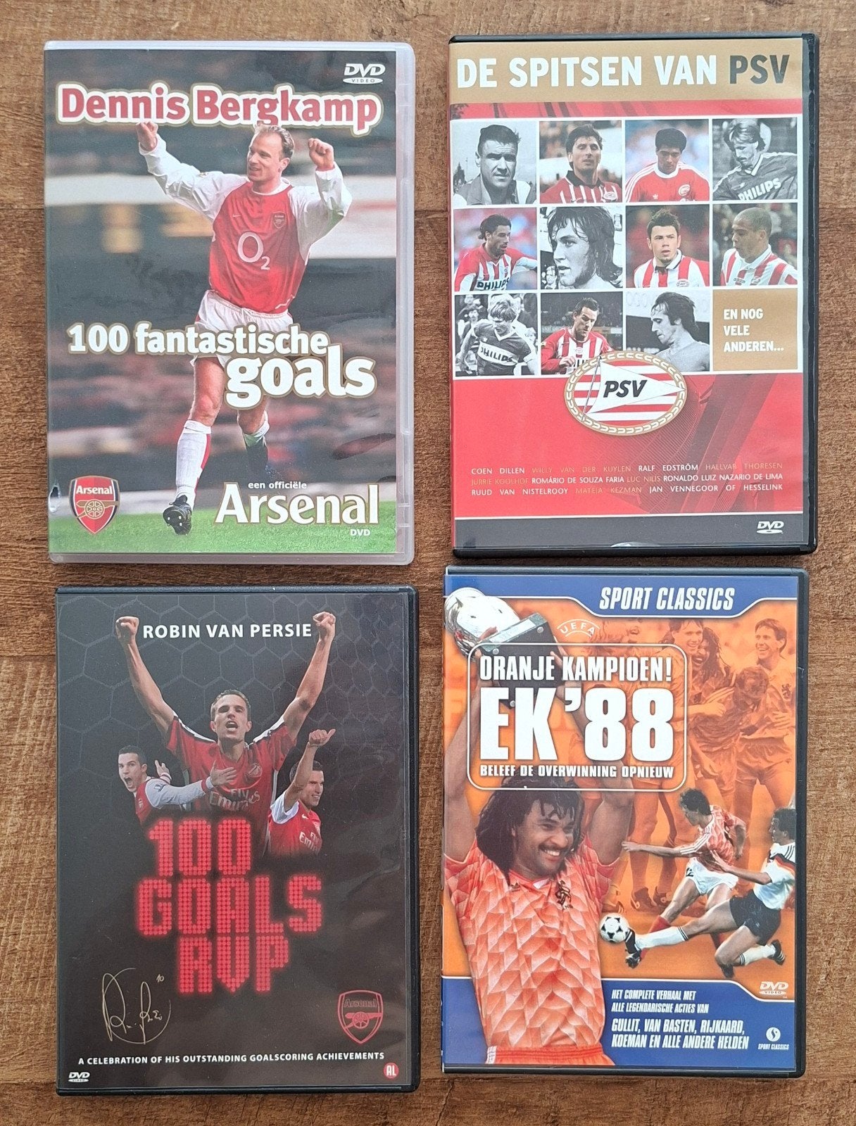 Voetbal DVD Collectie: Bergkamp, Van Persie, PSV,  EK '88, Gebruikt, Alle leeftijden, Voetbal, Ophalen of Verzenden