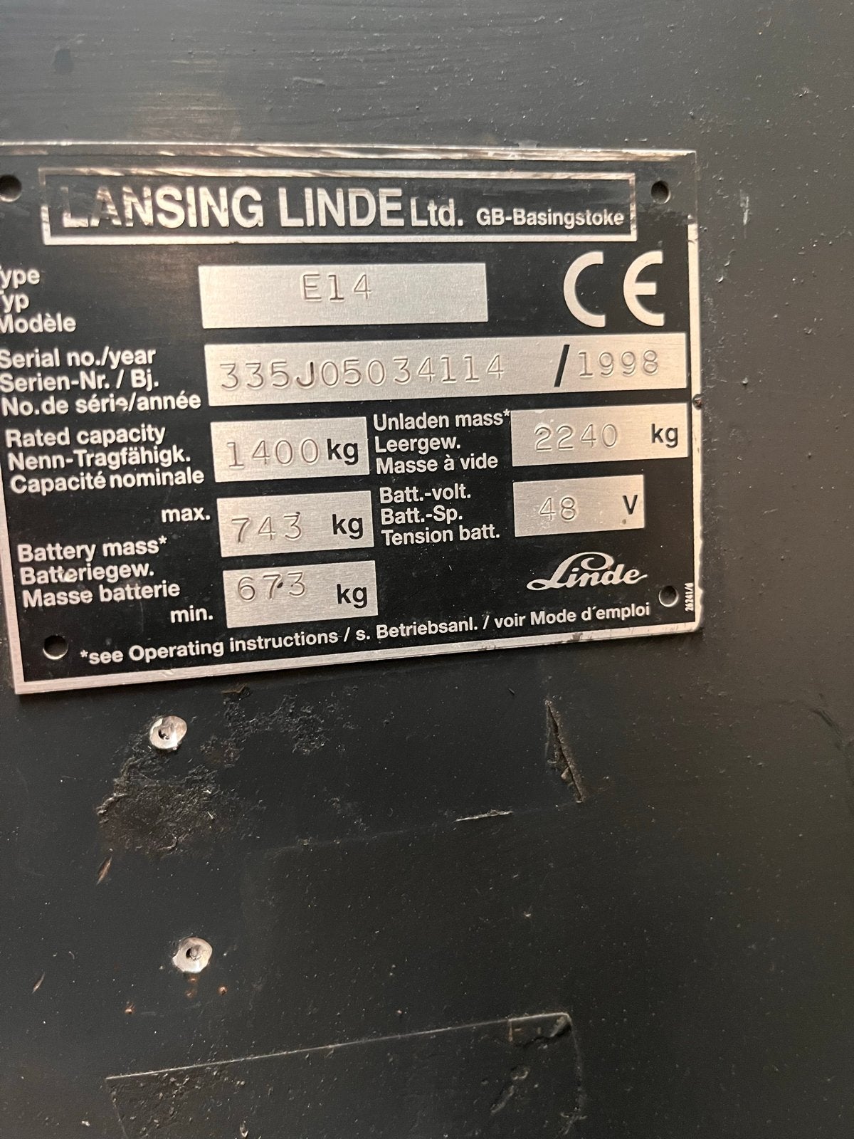 Linde E14 Elektrische Heftruck - 1400 kg hefcapaciteit, 1000 tot 2000 kg, Ophalen, Elektrisch, Heftruck
