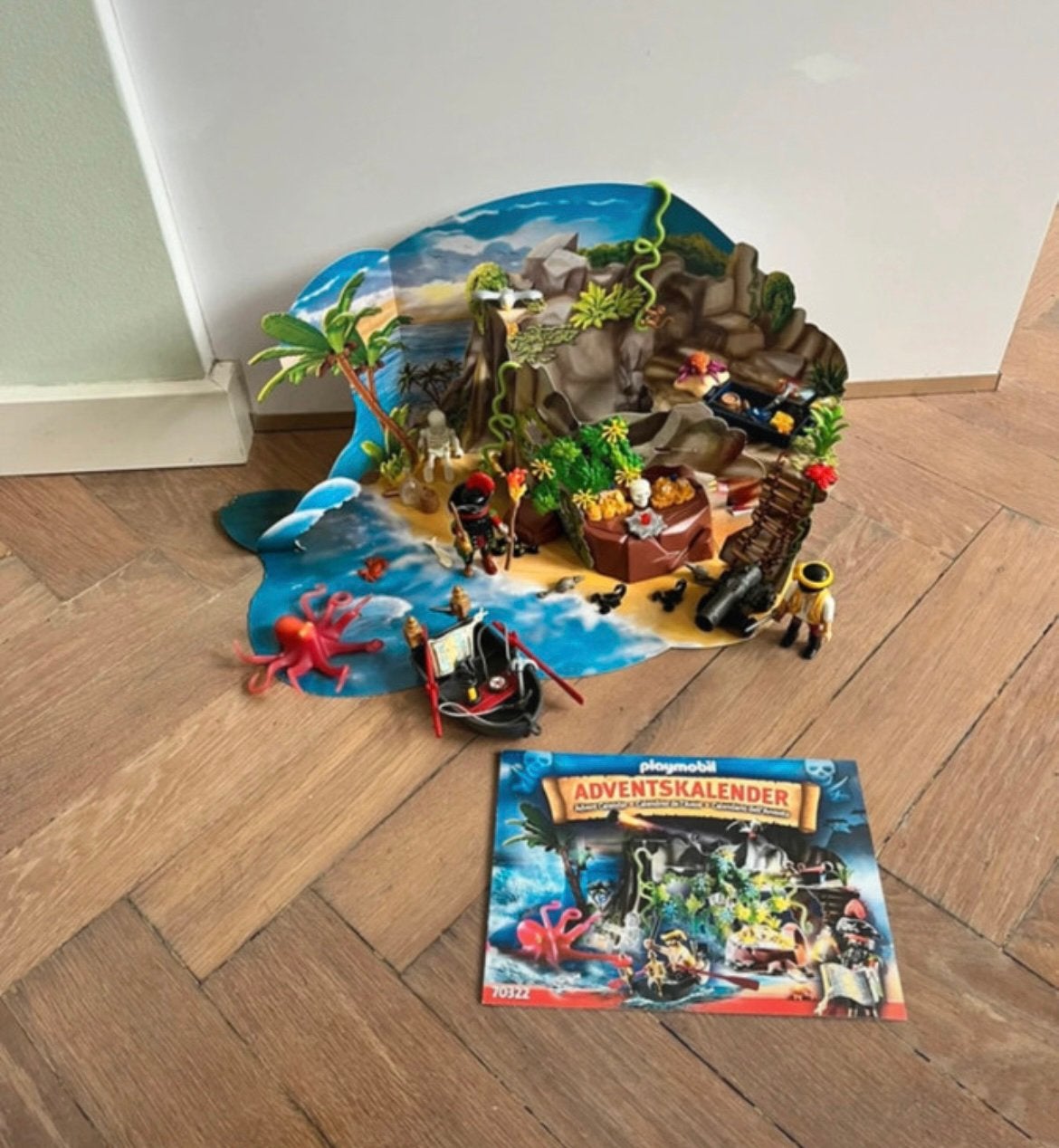 Playmobil 70322 advent eiland piraat schat skelet, Ophalen of Verzenden, Zo goed als nieuw, Complete set
