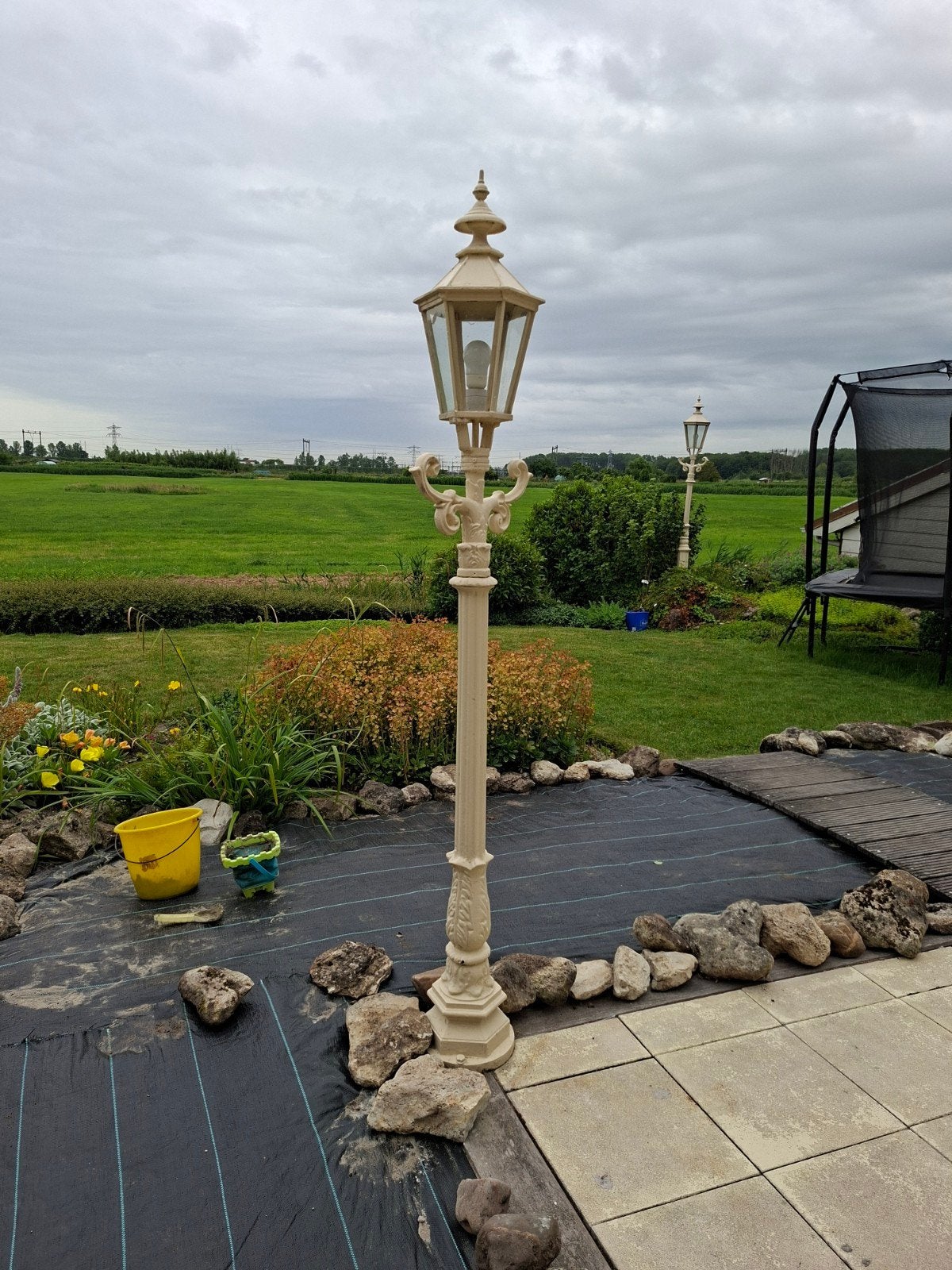 Gietijzeren klassieke Lantaarnpaal, Tuin en Terras, Buitenverlichting, Ophalen, Gebruikt, Staande lamp, Netvoeding