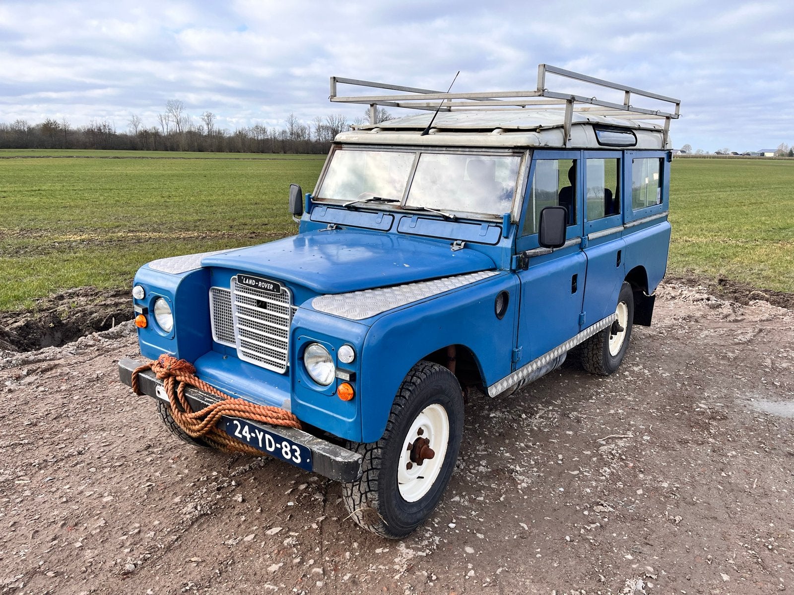 Land Rover 1974 Blauw, Auto's, Stof, 2000 kg, Blauw, Handgeschakeld