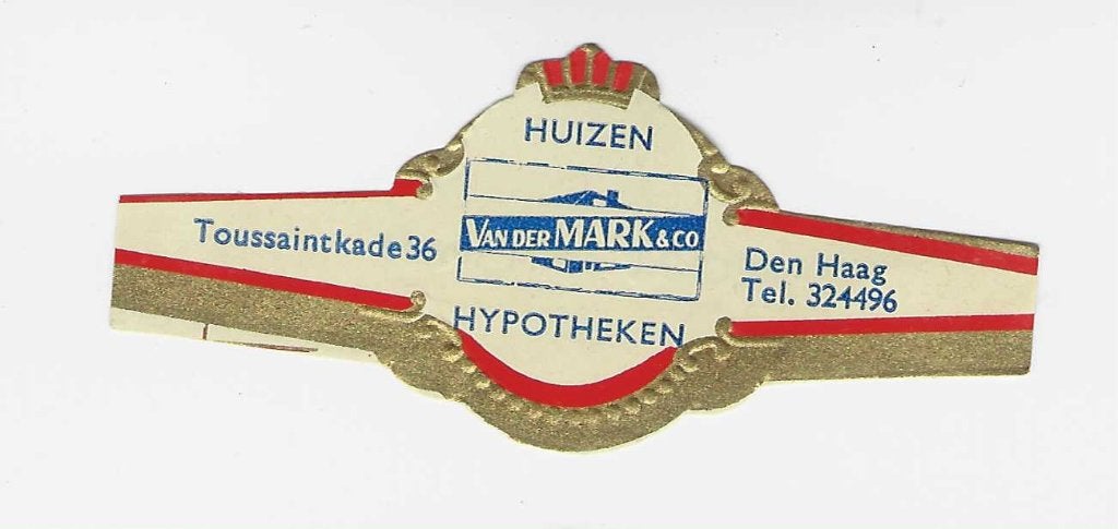 abonne reclamen 75-  hypotheken huizen  den haag, Verzamelen, Ophalen of Verzenden, Sigarenbandjes