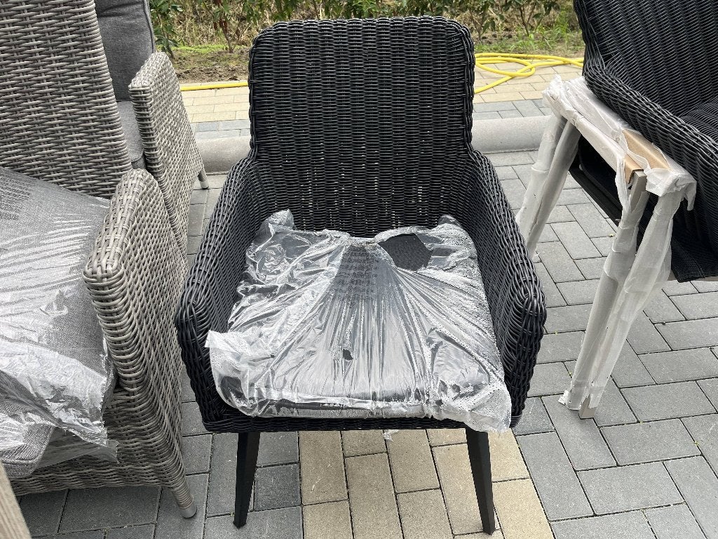 Dining tuinstoel Pisa | Black | Wicker, Ophalen, Zo goed als nieuw, Wicker