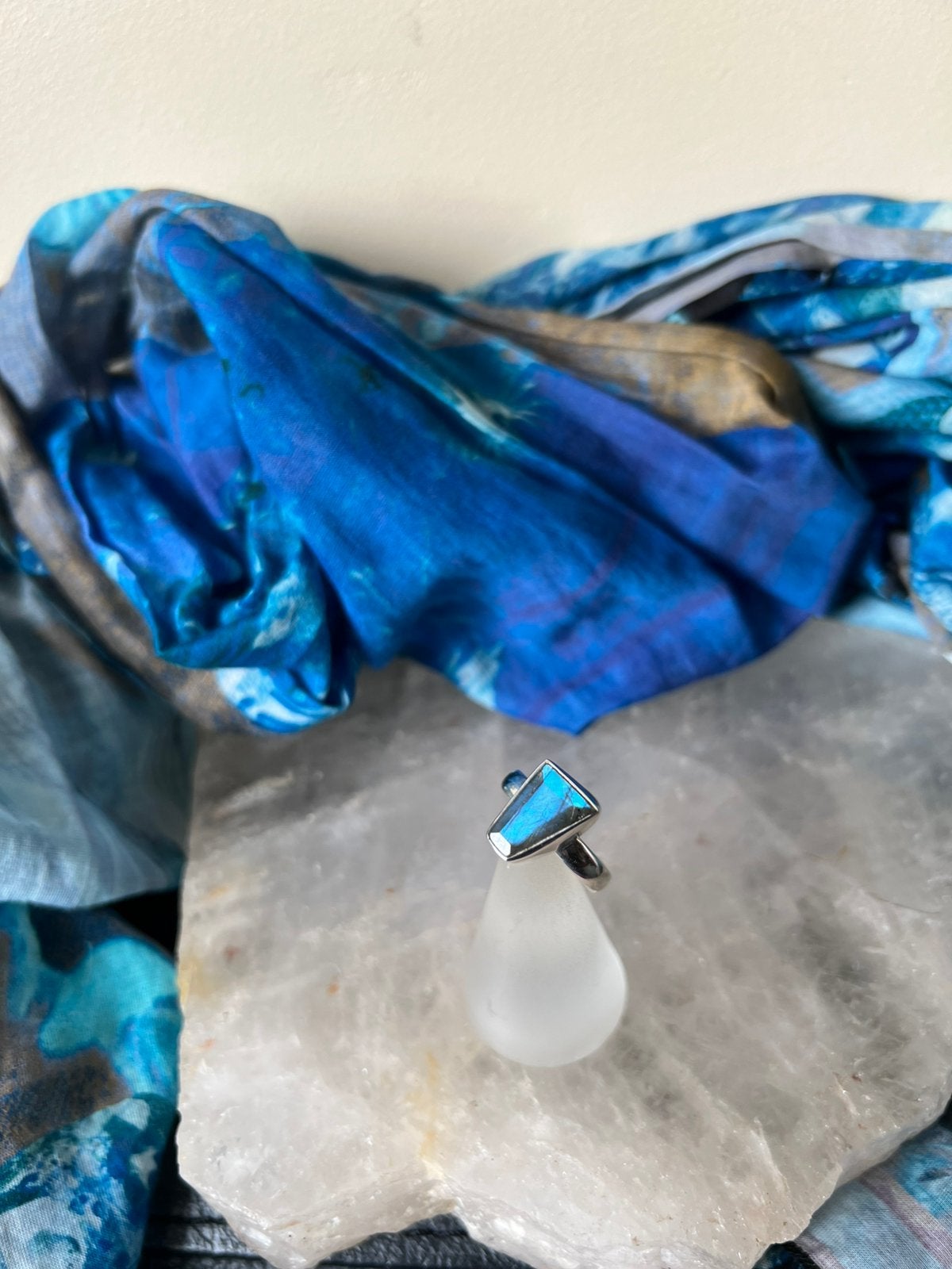 Labradoriet beschermt intuïtie aura straling magie uniek, Sieraden, Tassen en Uiterlijk, Ringen, Blauw, Nieuw, Ophalen of Verzenden
