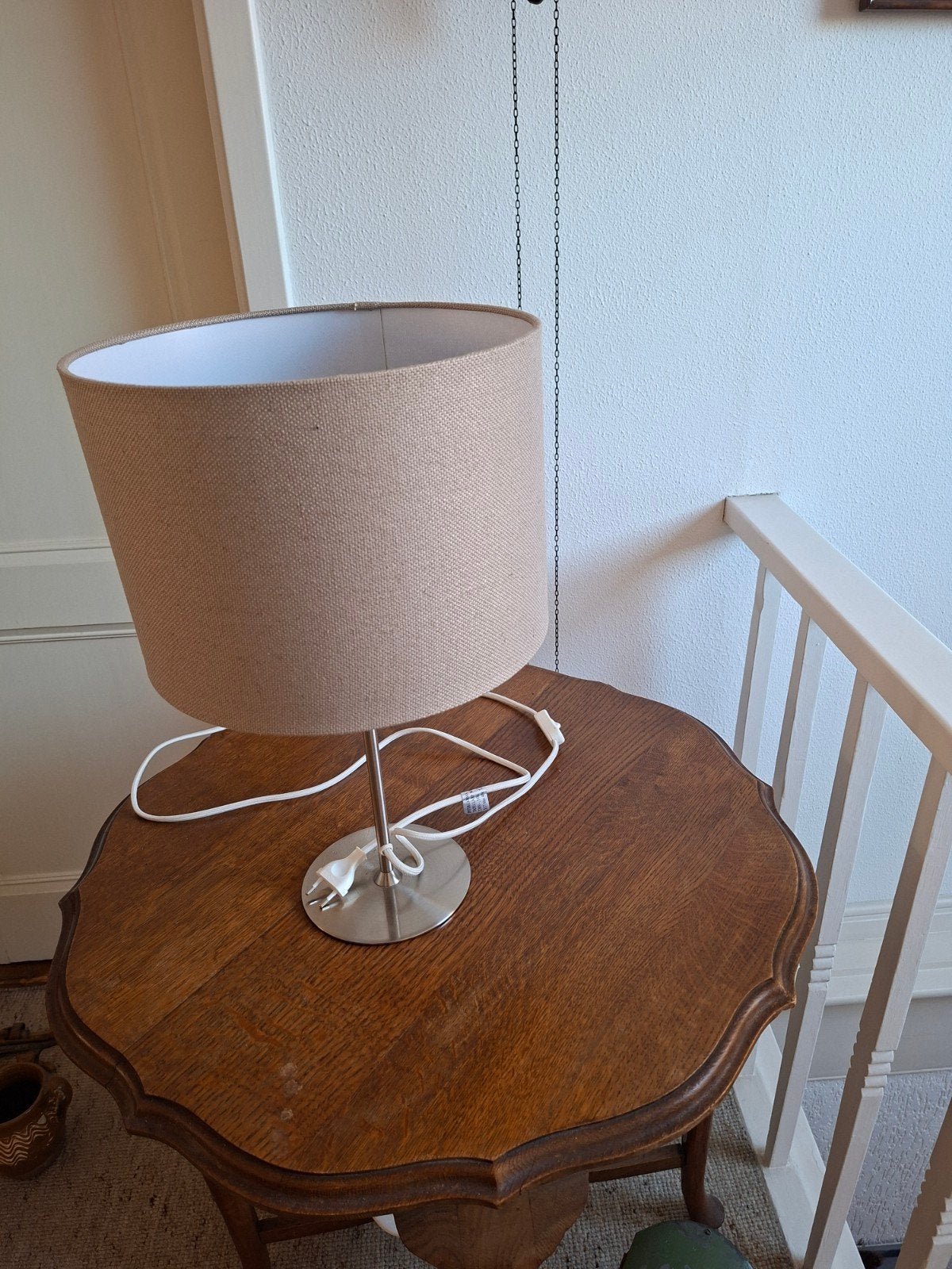 Nieuwe schemerlamp met stoffen kap, Nieuw, Ophalen of Verzenden, Schemerlamp, Metaal
