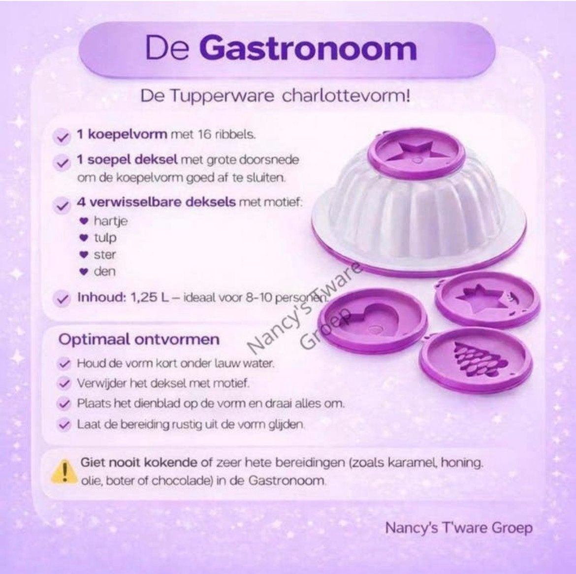 Gastronoom/Puddingvorm Tupperware, Huis en Inrichting, Keuken | Tupperware, Ophalen, Nieuw, Paars, Overige typen