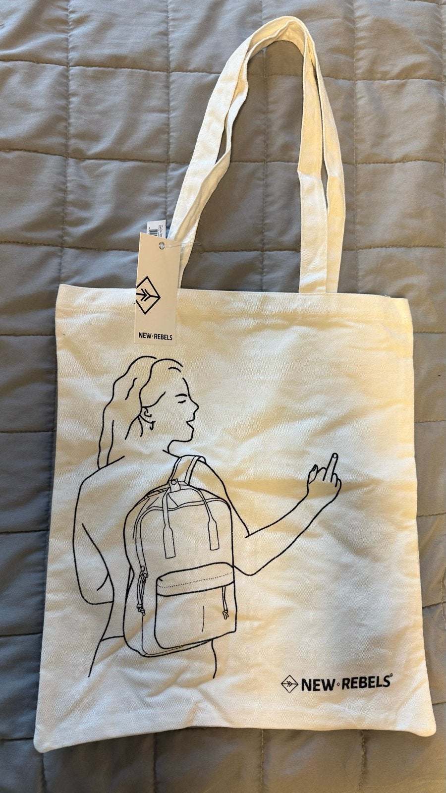 NEW REBELS Canvas Tas met Unieke Print - Nieuw, Ophalen of Verzenden, Nieuw, Wit, Shopper