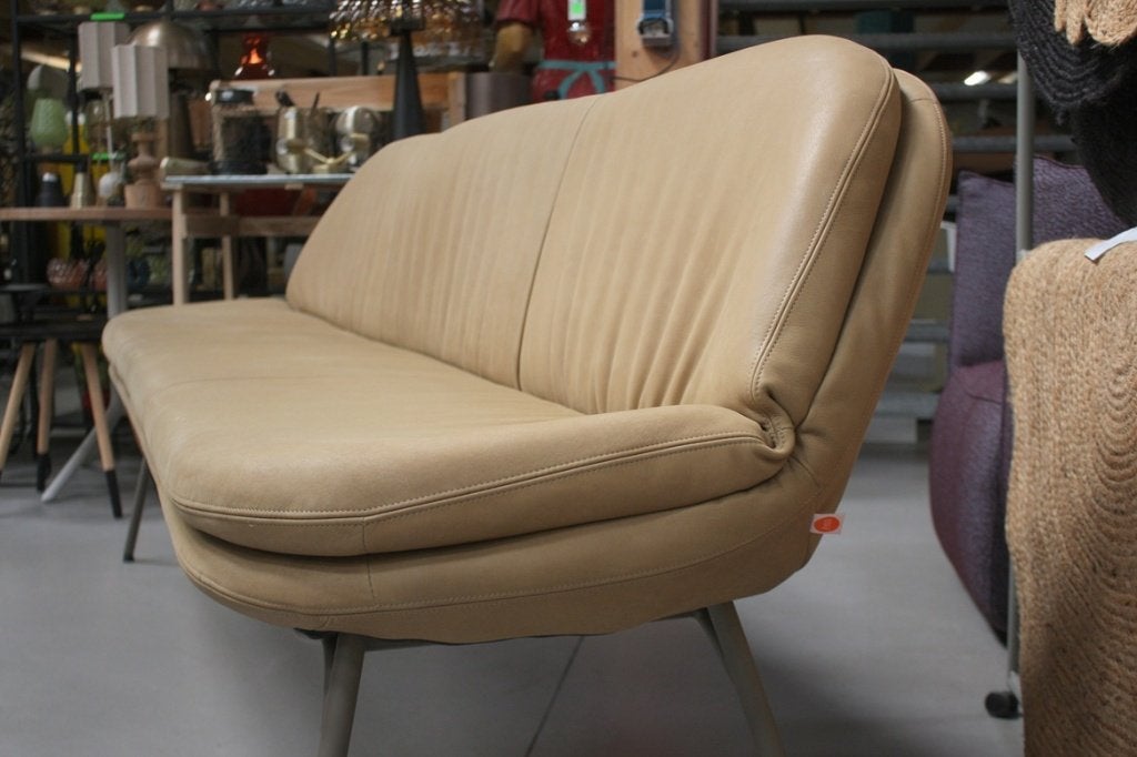 Luxe eetbank + 2 eetkamerstoelen CURTIS Jess echt leer !, Ophalen, Zo goed als nieuw, Metaal, Vijf, Zes of meer stoelen