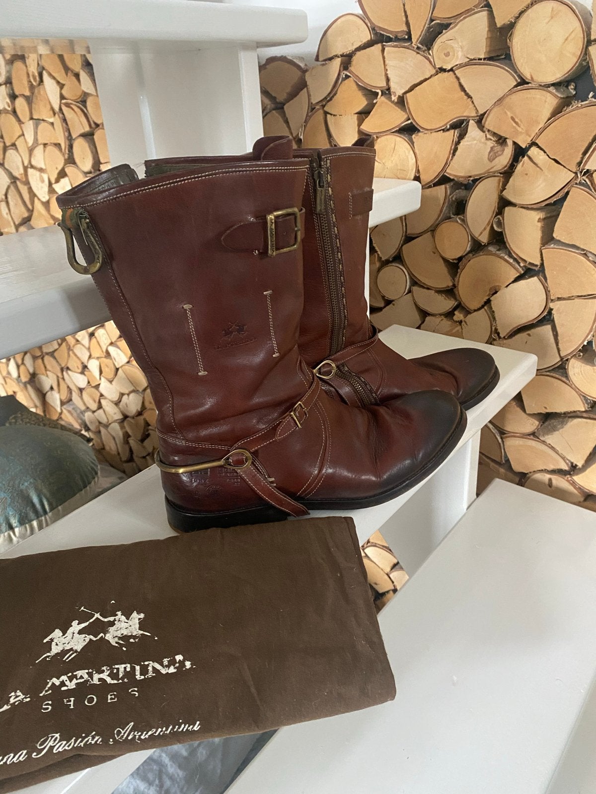 La Martina Polo laarzen - Maat 43 neuzen zwart leer, Ophalen, Gedragen, Bruin, Boots