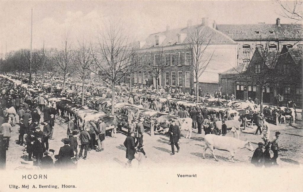 703-334-003 Hoorn Veemarkt, Verzamelen, Ophalen of Verzenden, Voor 1920, Noord-Holland