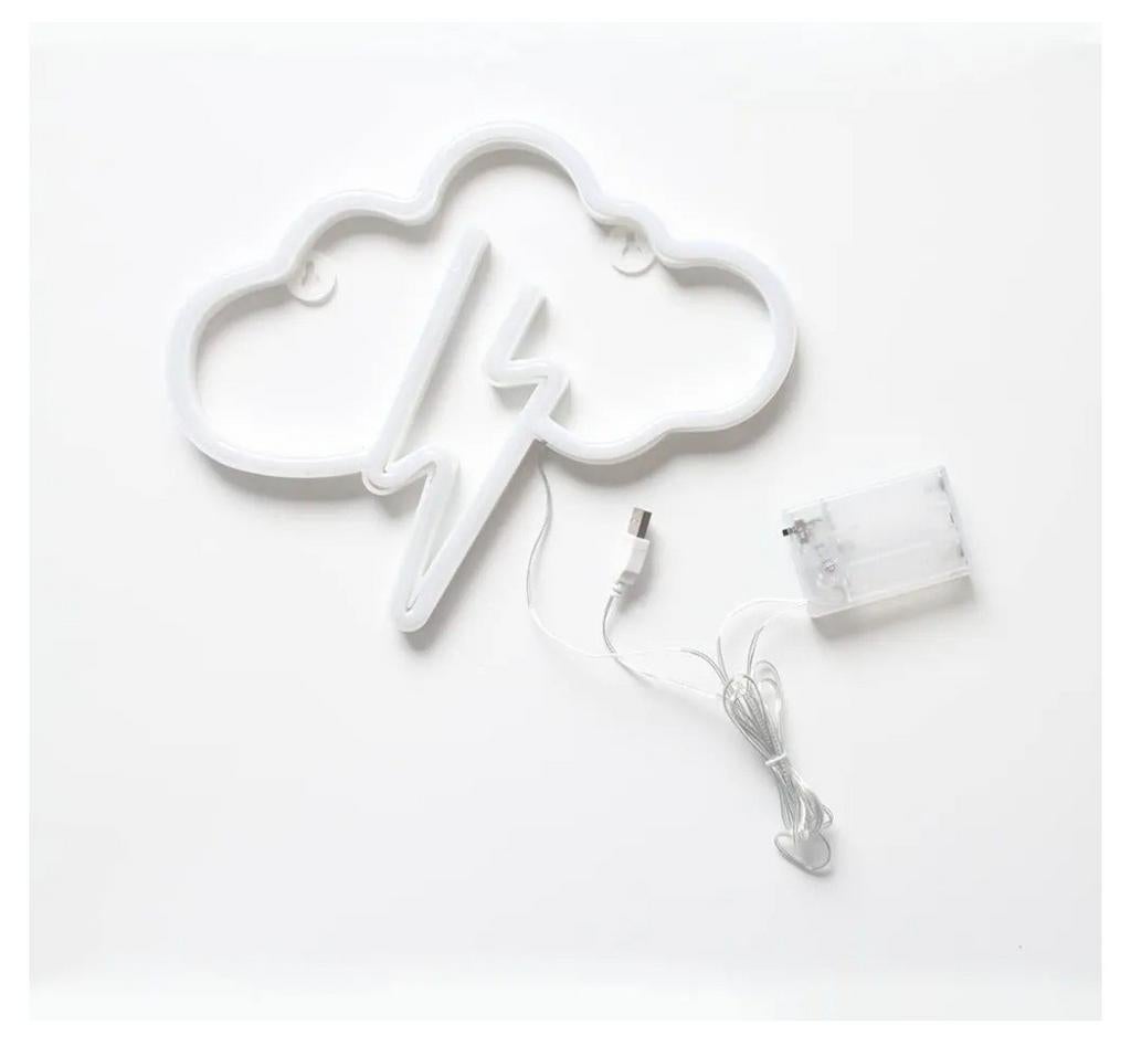 LED-wolk met bliksemflits - Neon decoratie, Ophalen of Verzenden, Nieuw, Modern, Speels, Neon