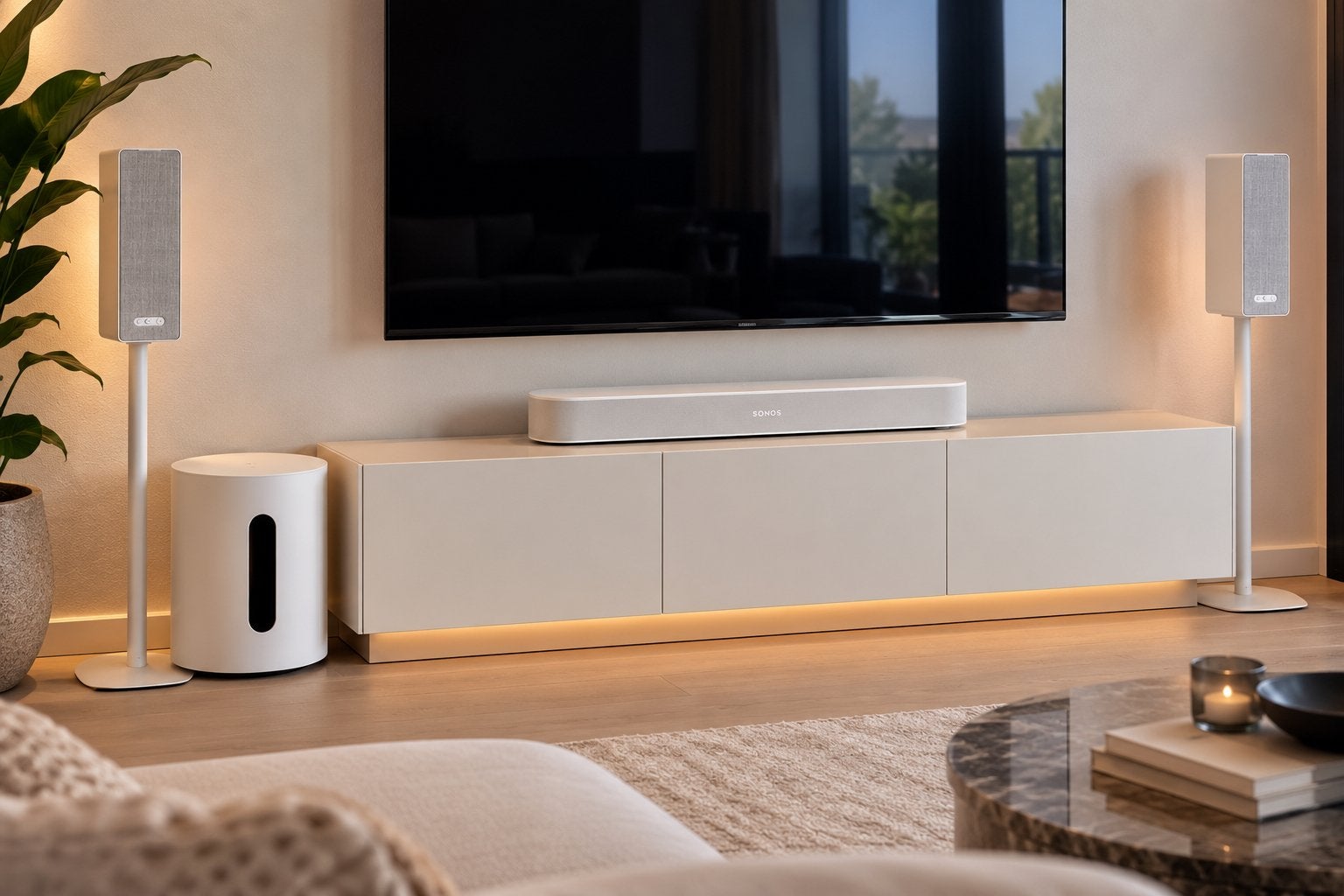 Sonos Home Cinema Set: Beam 2, Sub Mini & Symfonisk op Vebos
