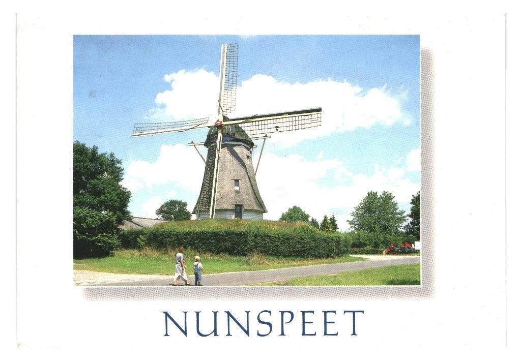 988270 Nunspeet Gld 80+ Molen _Gelopen met mooie zegel, Ophalen of Verzenden, 1980 tot heden, Gelopen, Gelderland