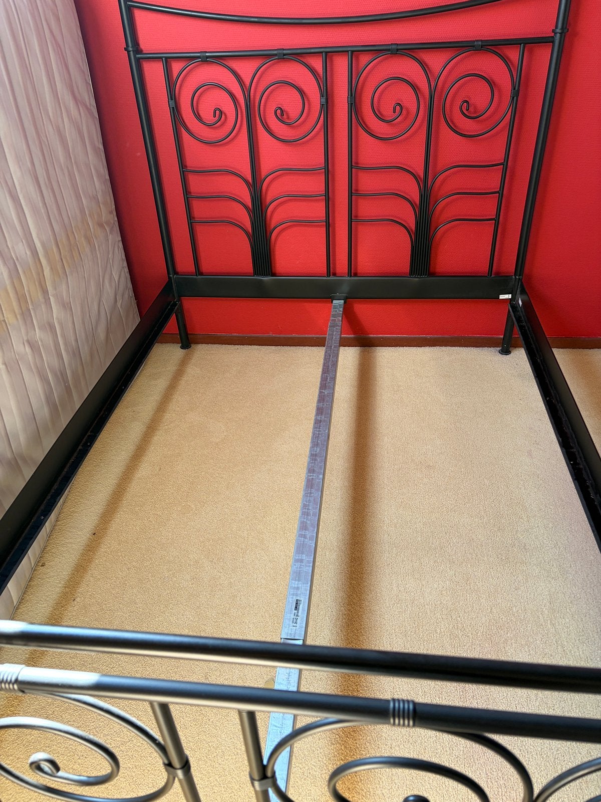 Ikea Noresund bedframe zwart staal, Ophalen, Gebruikt, Zwart, Tweepersoons