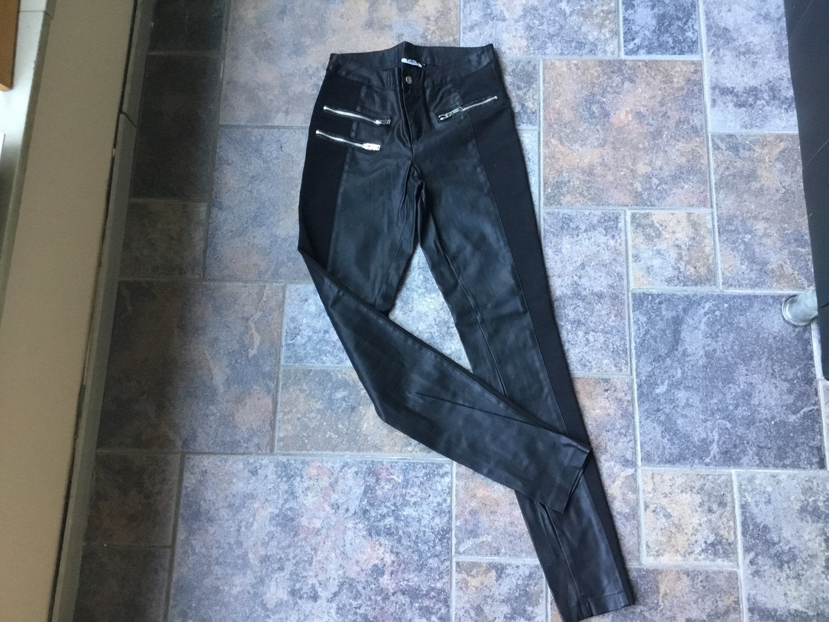 Zwarte nappa leren broek 1x gedragen 36 Only, Ophalen, Only, Zwart, Zo goed als nieuw