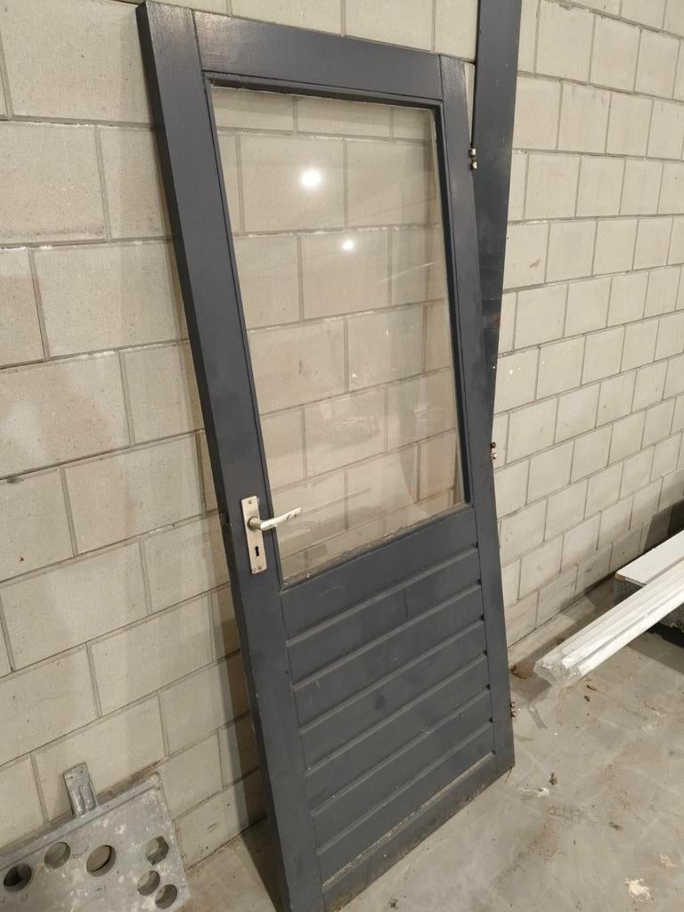 Buitendeur, Ophalen, Gebruikt, 200 tot 215 cm, Glas