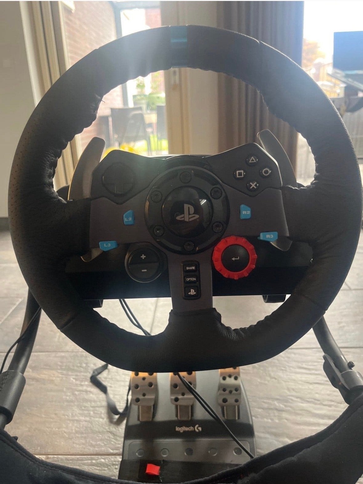 Logitech G29 Racestuur met Pedalen en Playseat Challenge, Racestuur, Force feedback, Zo goed als nieuw, Logitech