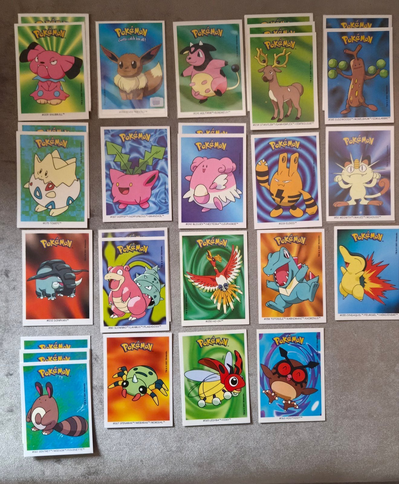 Pokemon Dunkin Boomer 2001 Sticker Set 28x– Inc. Ho-Oh, Eeve, Ophalen of Verzenden, Overige typen