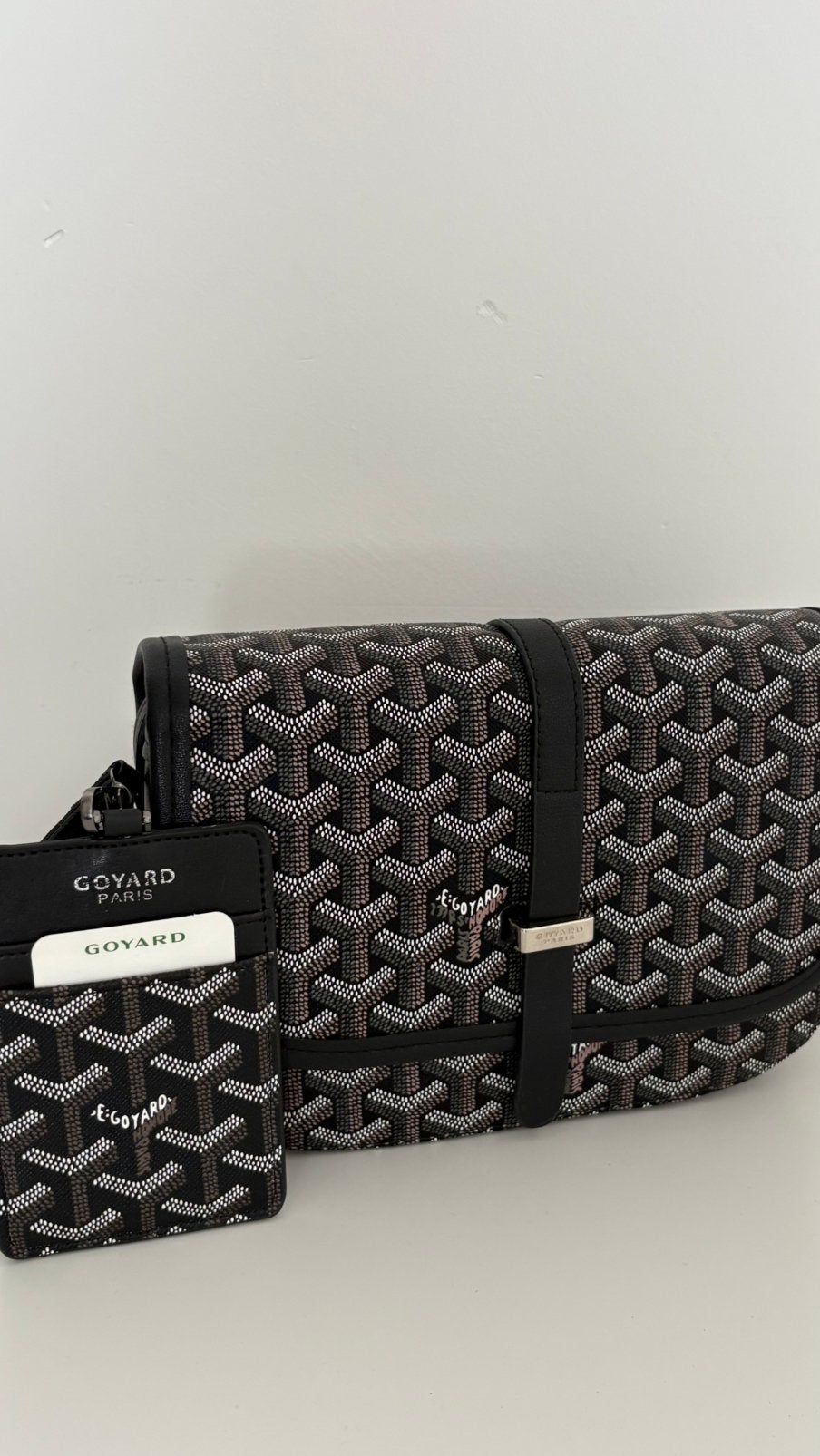 Goyard Belvedere PM schoudertas + Goyard pasjeshouder, Ophalen of Verzenden, Nieuw, Zwart, Overige merken