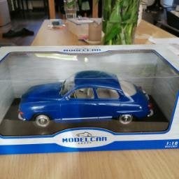 Schaalmodel Saab 96 V4 blauw, Ophalen of Verzenden, Nieuw, Auto