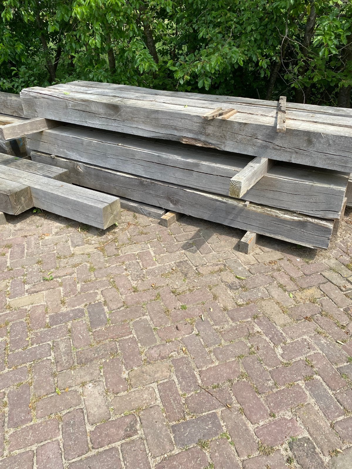 Eikenhouten 20*20 balken, oud eiken, eikenhout, Ophalen of Verzenden, Nieuw, 250 cm of meer, Balken
