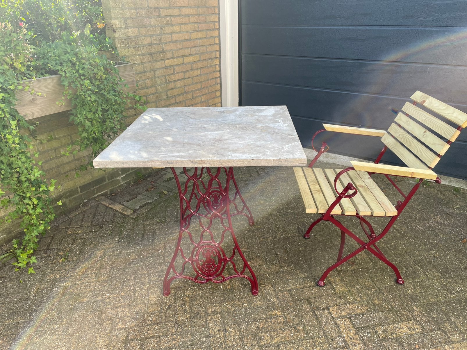Tafel en tuinstoel nieuw in de lak en nieuw hout, Ophalen, Zo goed als nieuw, Overige materialen