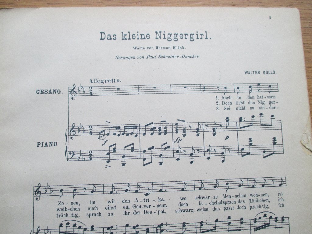 Das kleine niggergirl - Walter Kollo, Muziek en Instrumenten, Ophalen of Verzenden, Gebruikt, Artiest of Componist, Populair