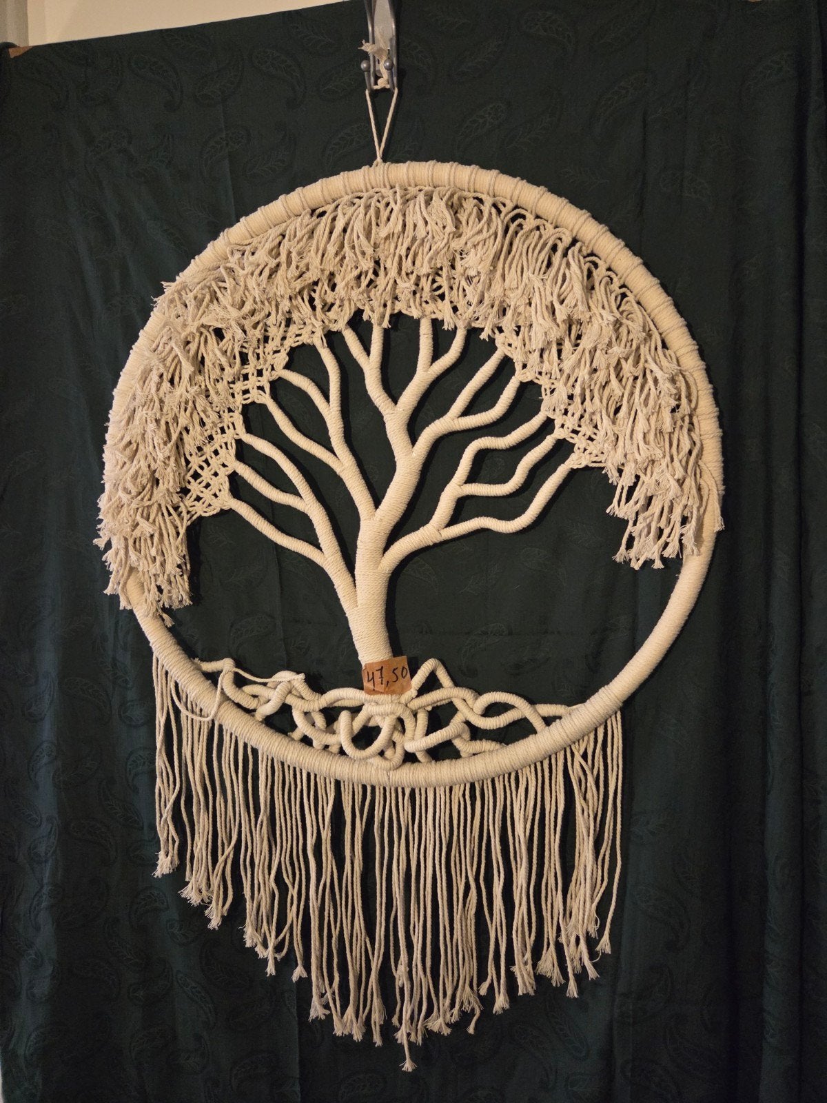 Macramé Wanddecoratie - Levensboom, Beige, Eigen ontwerp, 70 cm, 85 cm