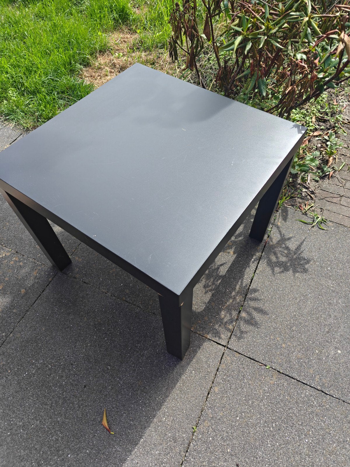 Zwarte vierkante LACK Ikea tafel, Huis en Inrichting, Ophalen, Gebruikt, Vierkant, 45 tot 60 cm