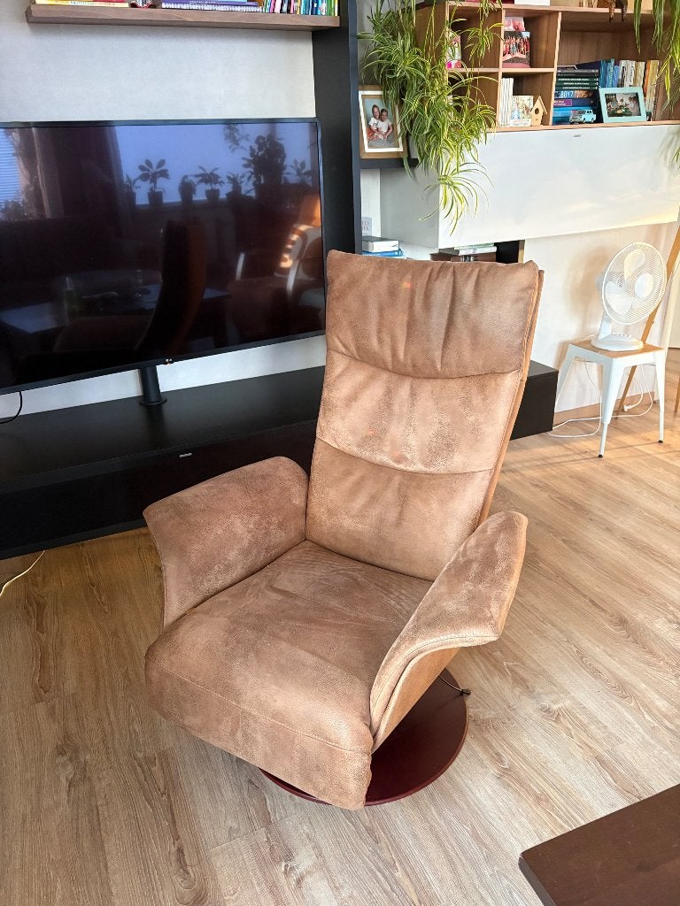 Draaibare relaxstoelen, Huis en Inrichting, Fauteuils, Ophalen, Gebruikt, Minder dan 75 cm, Leer