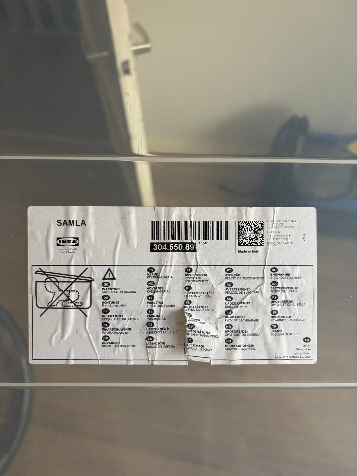 IKEA Samla opbergbak 130 liter met deksel, Huis en Inrichting, Woonaccessoires | Kisten, Ophalen, 50 – 75, Kunststof, Gebruikt