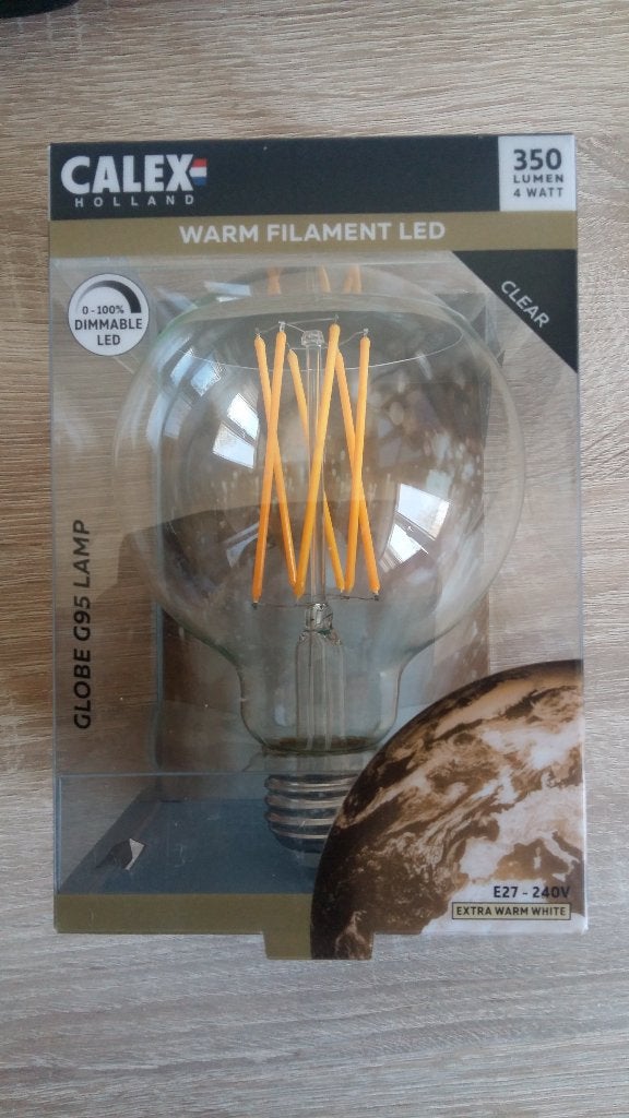 Globe Calex G95 ledlamp 4 Watt 350lm E27, Ophalen, Nieuw, E27 (groot), Led-lamp