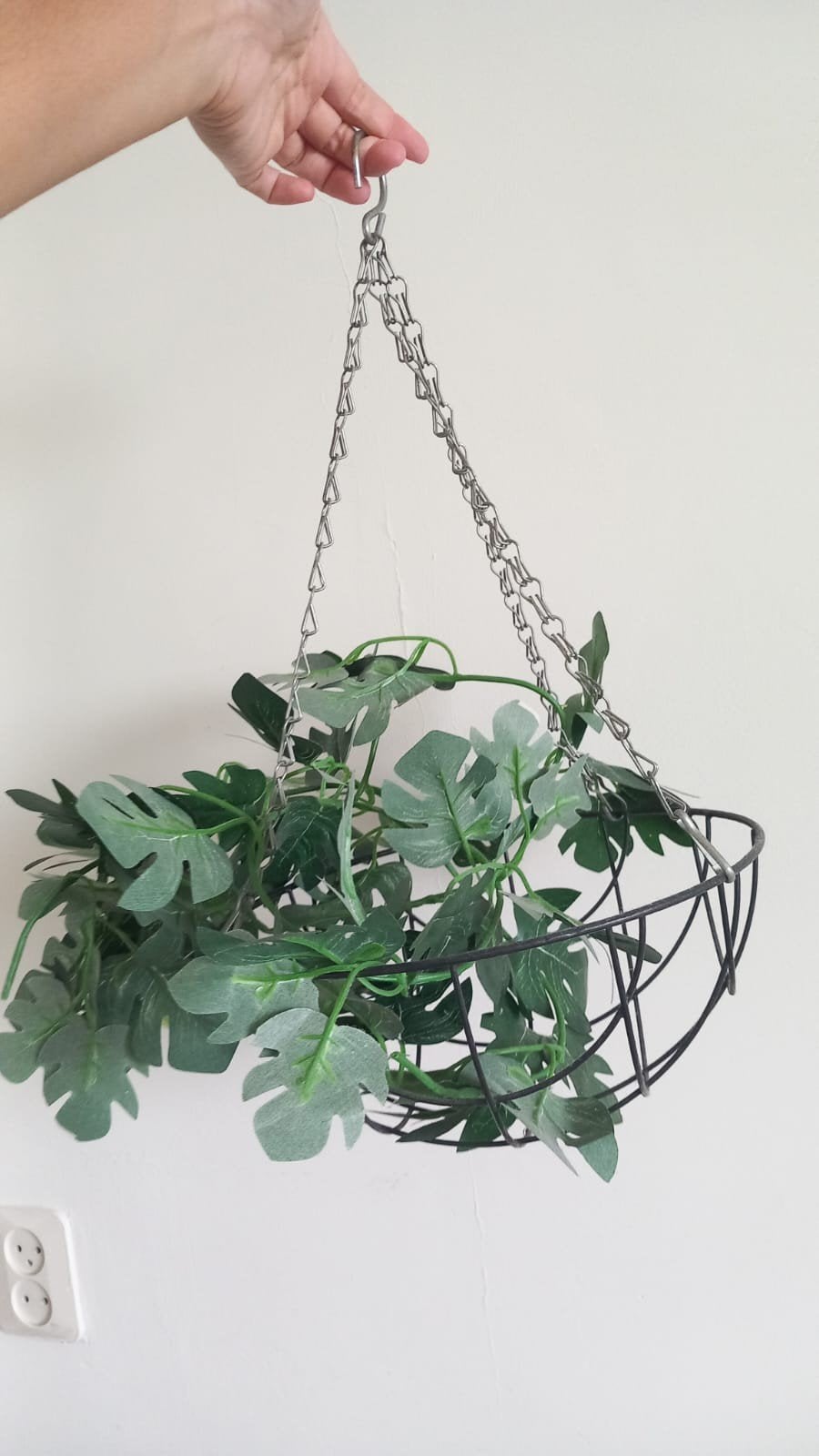 Kunstplant in hangmand - Monstera, Kunstplant, Onderhoudsvrij, Ophalen of Verzenden, Kunststof