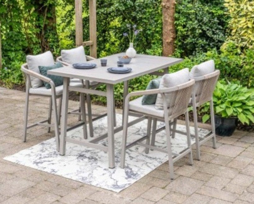 5 DELIGE BARSET HOGE TAFEL MET 4 BARSTOELEN Setprijs €699, Ophalen, Nieuw