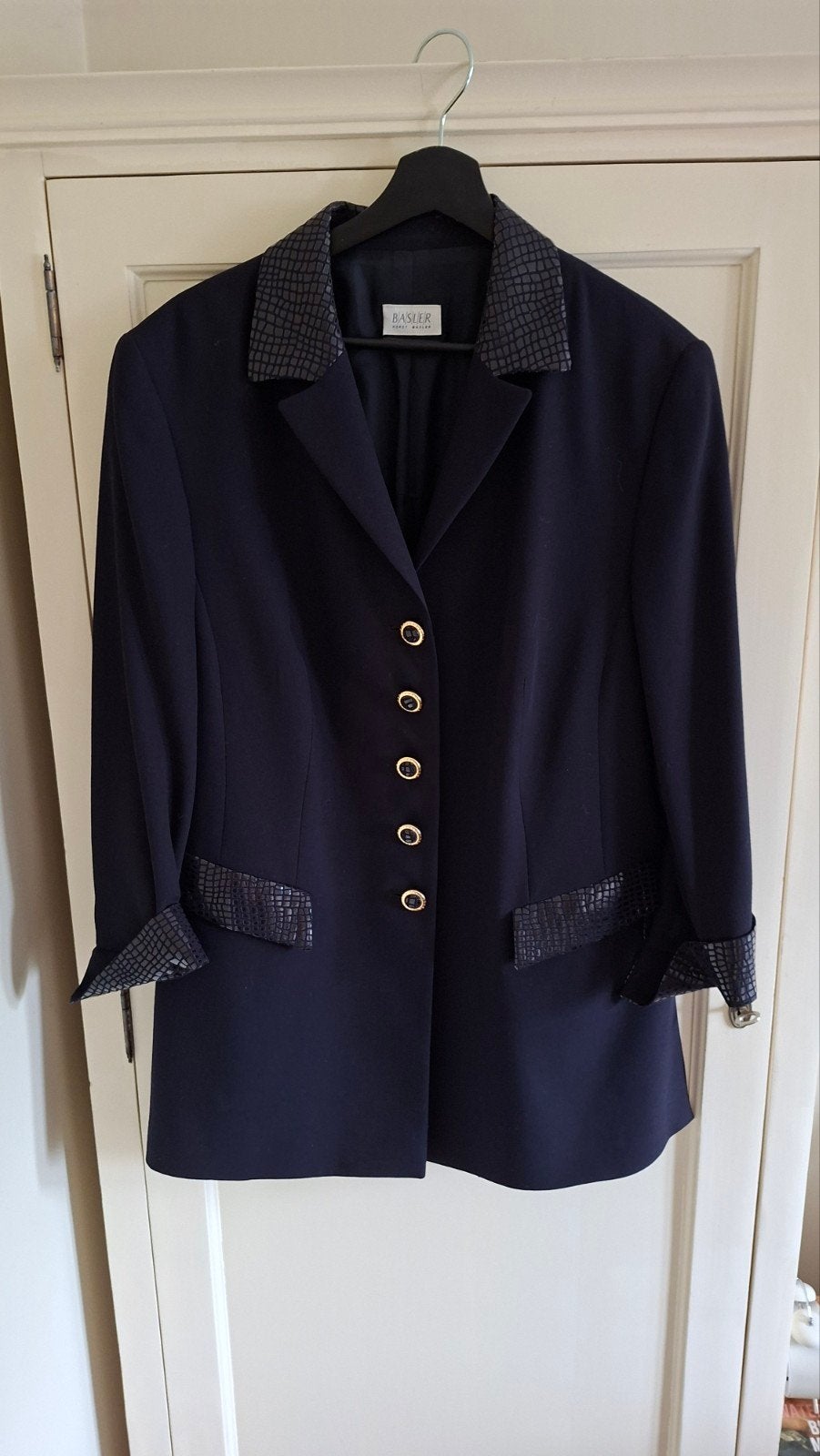 Basler jasje 55% polyester 45% wol Maat 44, Blauw, Ophalen of Verzenden, Jasje, Gedragen