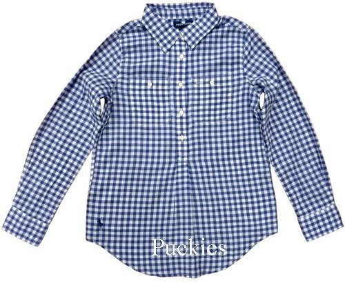 Maat 92 Blauw/wit geruite Ralph Lauren blouse NIEUW (9668), Meisje, Overhemd of Blouse, Nieuw, Ophalen of Verzenden
