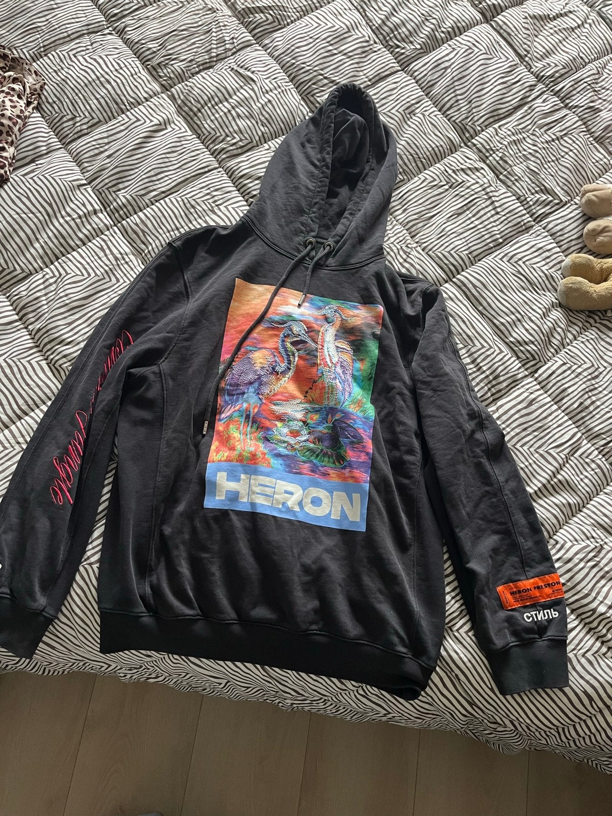 Heron Preston Hoodie - Zwart met kleurrijke print, Ophalen of Verzenden, Zo goed als nieuw, Maat 34 (XS) of kleiner, Zwart