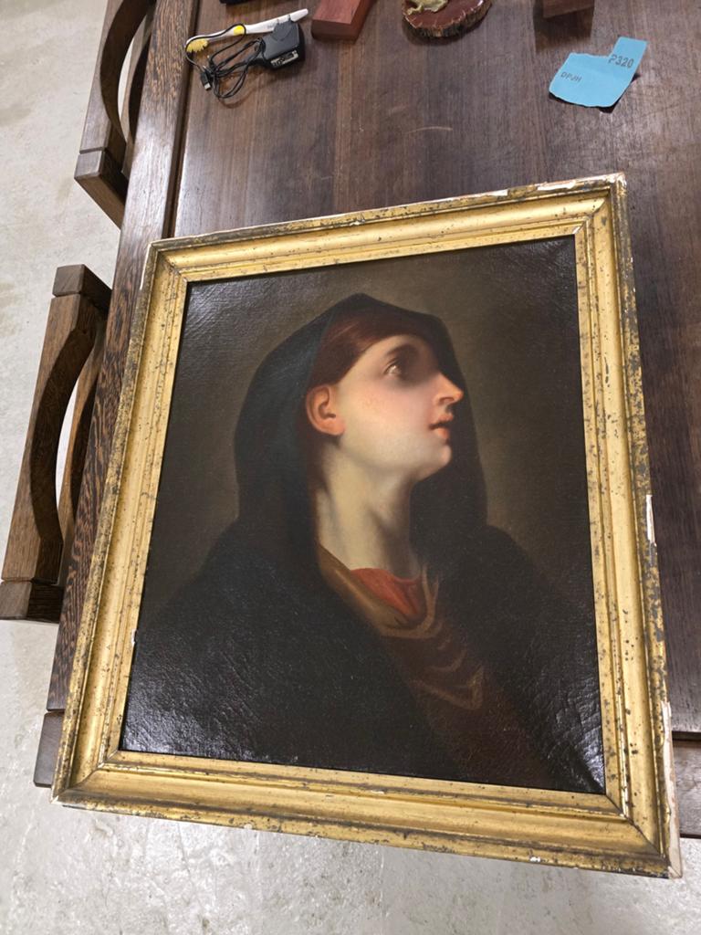 Antiek schilderij op doek, Ophalen