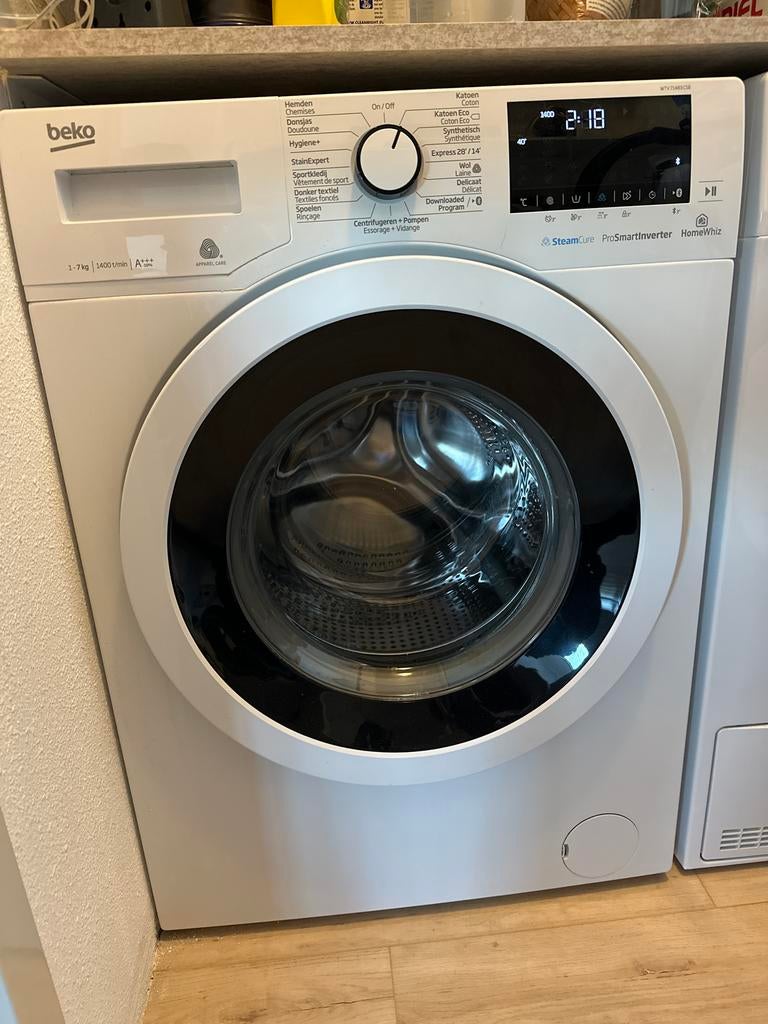 Beko WTV71483CSB Wasmachine - 7kg, 1400 toeren, 2020, Witgoed en Apparatuur, Ophalen, Gebruikt, Voorlader, Kort programma