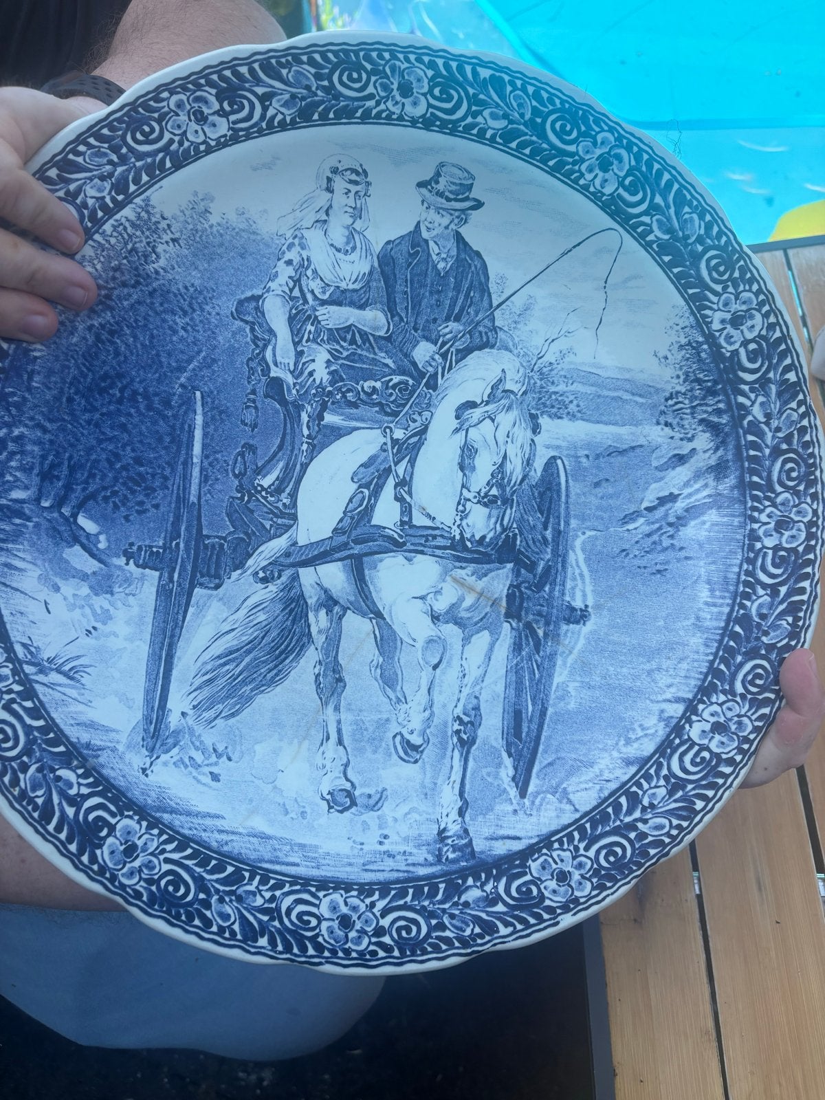 Antiek Delfts blauw bord - Boch Belgium, Ophalen