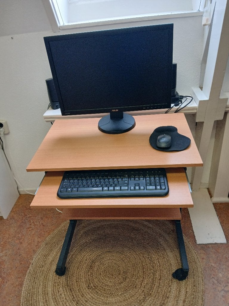 Computertafel, Ophalen, Met wielen, Gebruikt, Computerbureau