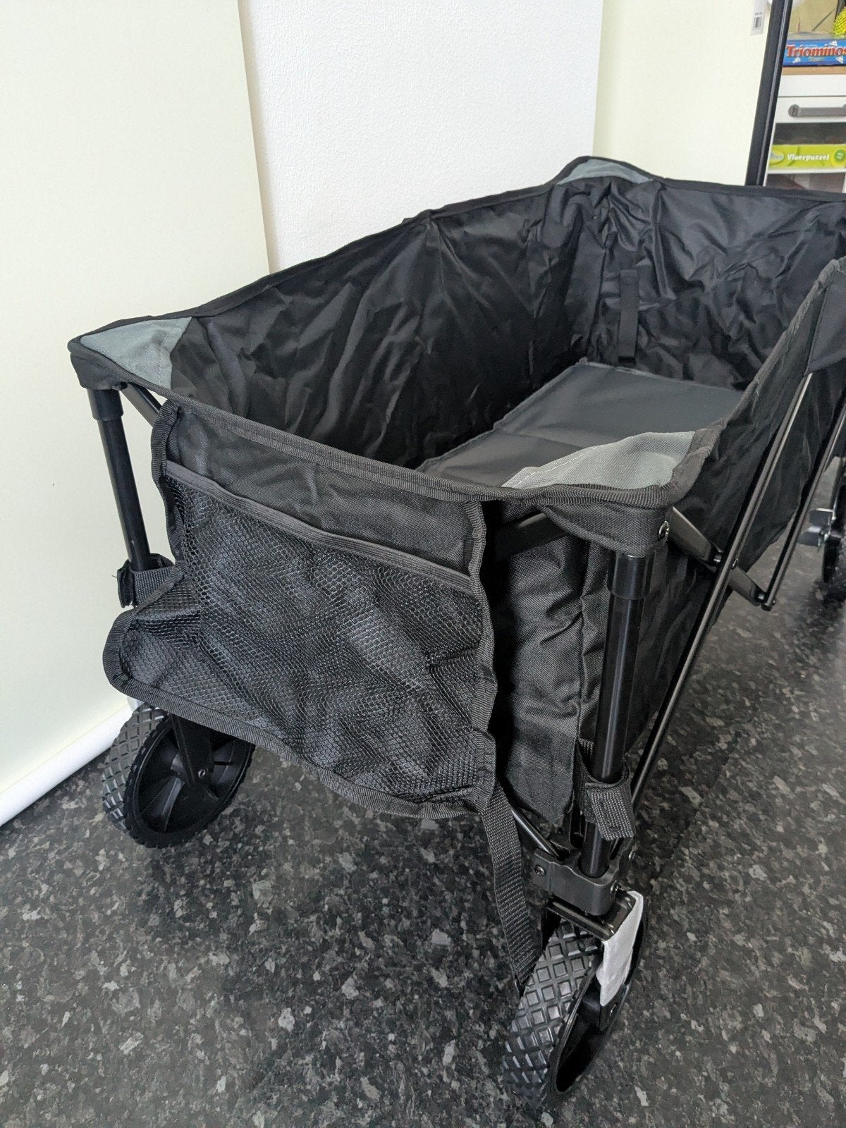 Nieuwe Opvouwbare XL Grote Bolderkar Zwart - 127L/120kg, Ophalen of Verzenden, Opvouwbaar, Nieuw