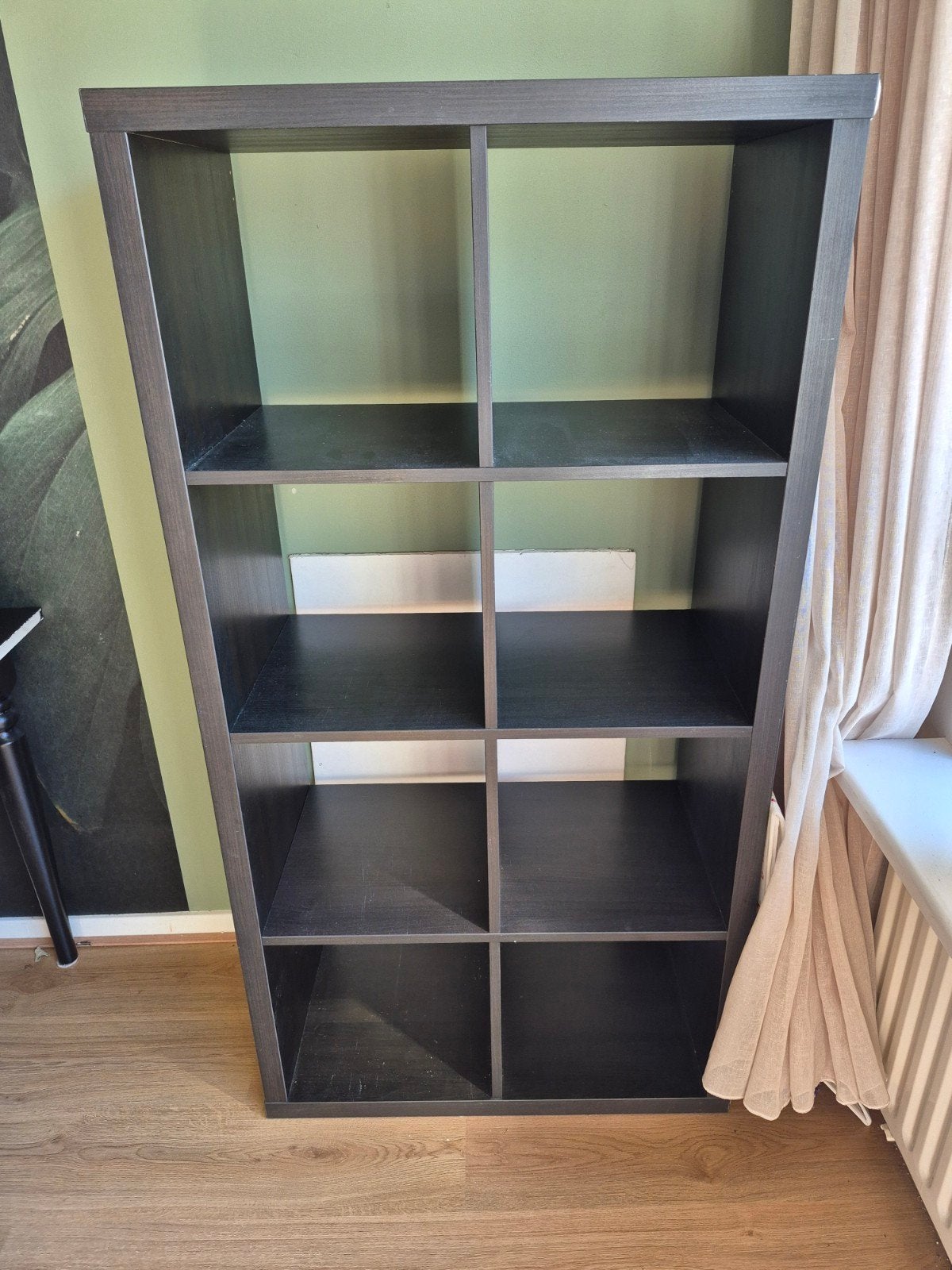 IKEA Kallax Kast - Donkerbruin, 8 vakken, Ophalen, Met plank(en), Gebruikt, 100 tot 150 cm