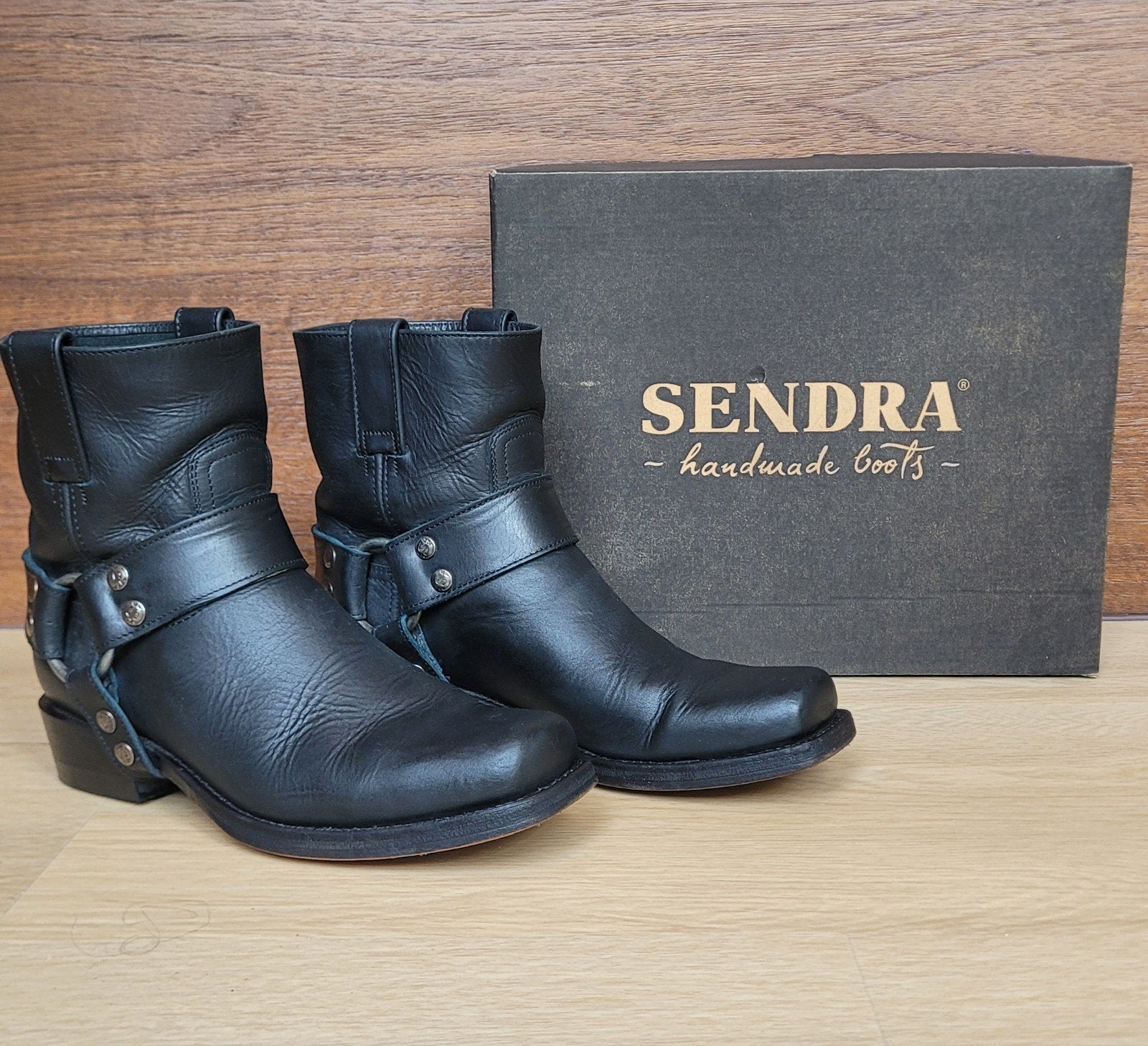Sendra biker boots, pete 9077, flora negro, Ophalen of Verzenden, Zo goed als nieuw, Zwart