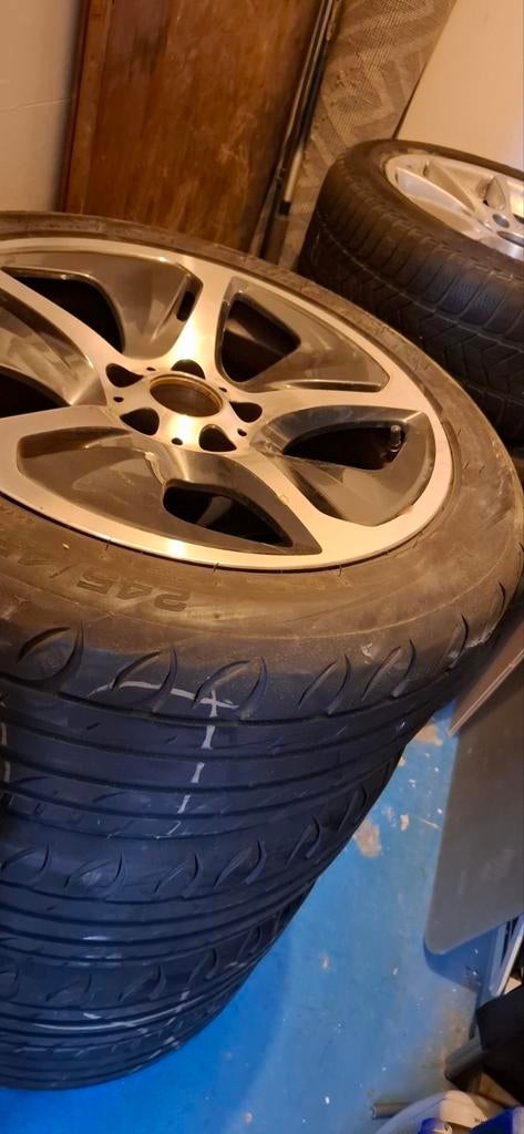 8 st. BMW 5 Serie (245/45/18) velg+8 x TPMS sensoren, Auto-onderdelen, Banden en Velgen, Ophalen, 245 mm, Velg(en), 17 inch