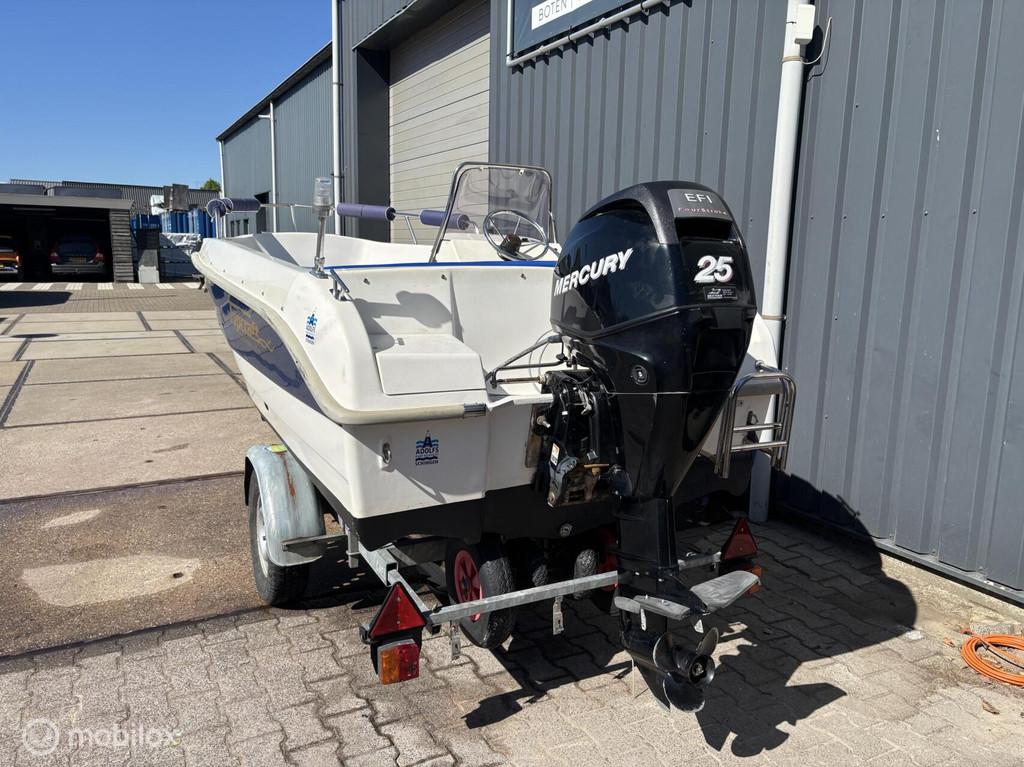 Topcraft 440 Millennium / 25 PK Mercury / trailer, Watersport en Boten, Overige brandstoffen, 3 tot 6 meter, 10 tot 30 pk